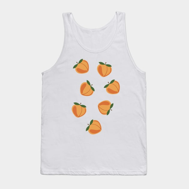 Juicy heart-shaped peaches, retro style print Tank Top by KINKDesign